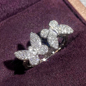 Anello a farfalla regolabile per donna, gioielli da dito dolci, freschi ed eleganti - Product Image 5