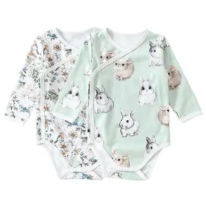 Wholesale custom cotton baby romper single-breasted infant crawl suit panda newborn toddler jumpsuit baby products