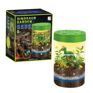 JinYing Mini Dinosaurier-Garten Dampfspielzeug Wissenschaftliches Lernspielzeug Leuchtende DIY Dino-Welt Beleuchtetes Terrarium-Werkzeugset für Kinder - Product Image 4