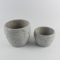 Pots à fleurs en ciment faits à la main de style classique pour la maison, le jardin et la décoration de bureau intérieur