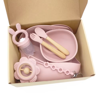 Set Repas Bebe Silicone Sans BPA Bol Ventouse Cuillere Fourchette Bavoir Enfant Sevrage Vaisselle Nourrisson Auto Alimentation G