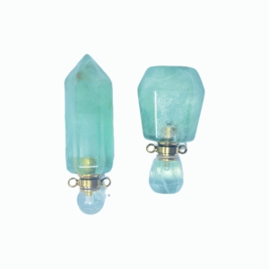 Natural Green Fluorite <b>Perfume</b> Bottle Pendant Aromatherapy Vial Charm for Necklace & Keychain OEM Wholesale - Product Image 4