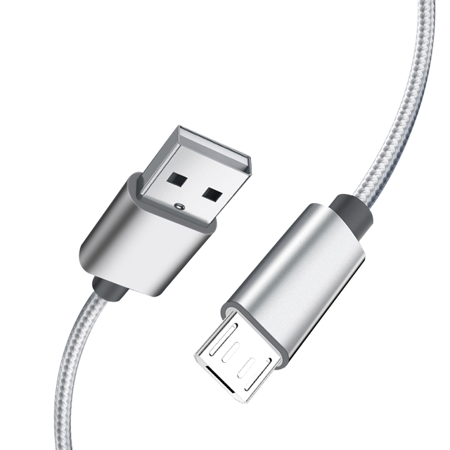 1M 3FT High Elasticity Nylon Braided Micro-USB Cable 3A Fast Charging for Android & Earphone Use