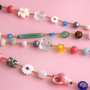 Yeni varış korkak takı Boho tarzı titanyum çelik gerdanlık kolye kadınlar için Coloful doğal boncuk kolye - Product Image 1