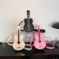 Sac bandoulière créatif et amusant en cuir PU en forme de guitare, sac à main Kawaii pour femmes, sac à main violon tendance pour femmes
