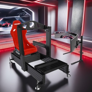 Simulateur profil aluminium volant personnalisé Cockpit simulateur de jeu de conduite superbe Cockpit avec vraie chaise course - Product Image 4