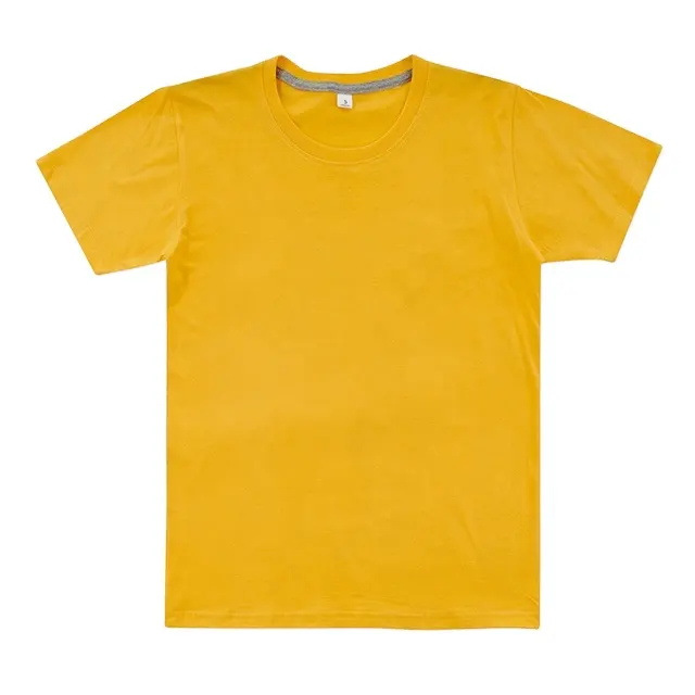 Pakaian Harga Terbaik 2022 Kuning 100% Katun Kustom Kaus Multi Warna Lengan Pendek Cetak untuk Pria Buatan Thailand