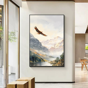 Peinture encadrée haut de gamme « Le Grand <span class=keywords><strong>Roc</strong></span> étendant ses ailes », paysage animalier, peinture en porcelaine cristalline pour la décoration intérieure - Product Image 2