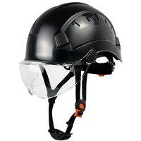 Casque de sécurité rouge de type V avec visière, réglage à cliquet, 6 points de suspension, sans fentes, approuvé ANSI Z89.1 OSHA