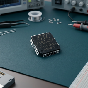 Puce IC MCU SMD STC8A8K64D4-45I-LQFP64 avec USB standard, neuve - Product Image 2