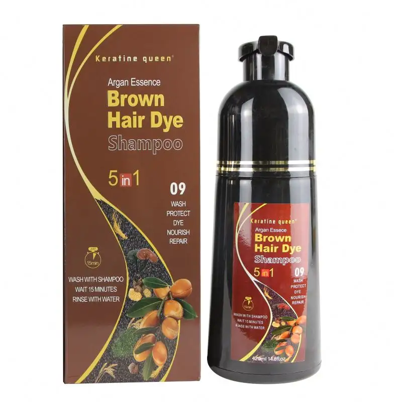 आर्गन तेल संयंत्र आपके बालों को धोने और बचाने के लिए तेजी से प्राकृतिक भूरे रंग का रंग डाई रंग शैम्पू उत्पाद