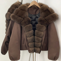 Doudoune chaude avec col en fourrure de renard naturelle amovible, en duvet de canard blanc, manteau parka pour temps froid