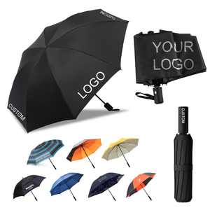 Parapluie pliant promotionnel en plastique, logo personnalisé, pare-soleil compact, portable, semi-automatique, coupe-vent, style américain, pour entreprise - Product Image 1