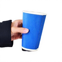 Gobelets à café en papier ondulé isothermes à paroi simple, biodégradables, recyclables, jetables, pour boissons chaudes et froides, pour café à emporter