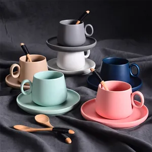 各种颜色定制标志廉价瓷质浓缩咖啡带茶碟