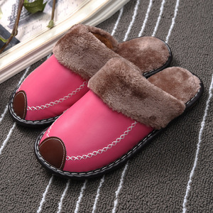 Nouvelles pantoufles d'hiver de Noël pour adultes en PU, pantoufles chaudes d'intérieur, imperméables, chaussures de maison, pantoufles en <span class=keywords><strong>cuir</strong></span> pour femmes, 2026 - Product Image 5
