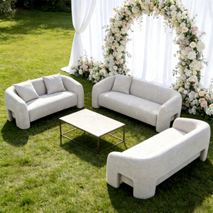 Fabricante de Muebles para Hoteles, Sofá Modular de Tela Curvo de Diseño para Eventos, de 3 y 4 Plazas, para Vestíbulo de Bodas - Product Image 6