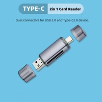 Lector de Tarjetas de Teléfono Móvil USB 2.0 SD TF con Certificación CE y ROHS, Adaptador OTG USB C 3 en 1, Material ABS