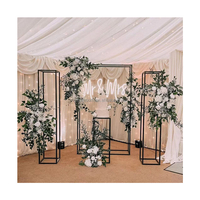 Arche de mariage noire de haute qualité, support de toile de fond en métal pour événements de mariage
