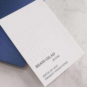 Tùy Chỉnh Thanh Lịch Dày Trắng Bông Giấy Dập Nổi Tiết Kiệm Các Ngày Thẻ Cho Đám Cưới Văn Phòng Phẩm Lời Mời - Product Image 4