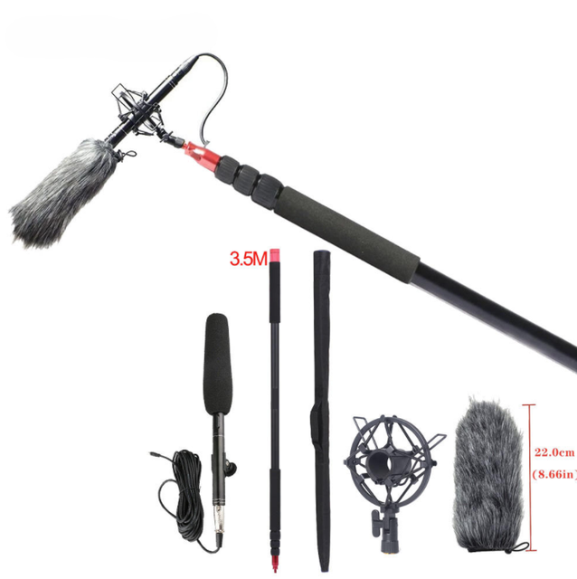 OEM 3.5m Adjustable Aluminium Mic Boom Pole Extension for Recording Photography Microphone Stand Accessory for Photo Studio Use
