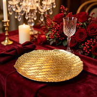 Assiettes de présentation rondes dorées de 13 pouces pour la décoration de table – Vente en gros