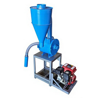 Broyeur de maïs et de blé, moulin à farine, machine à moudre les céréales à moteur essence, broyeur d'aliments pour animaux à aspiration automatique