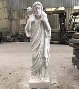 Factory High Quality Hand Custom Large <b>White</b> Marble Stone Jesus Good Sculpture Jesus Christ High-Quality Marble a - Product Image 1