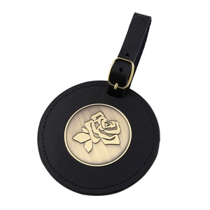 OEM Custom Metal Golf <b>Bag</b> <b>Tag</b> Name <b>Tag</b> Luggage <b>Tag</b> with Leather Strap - Product Image 4