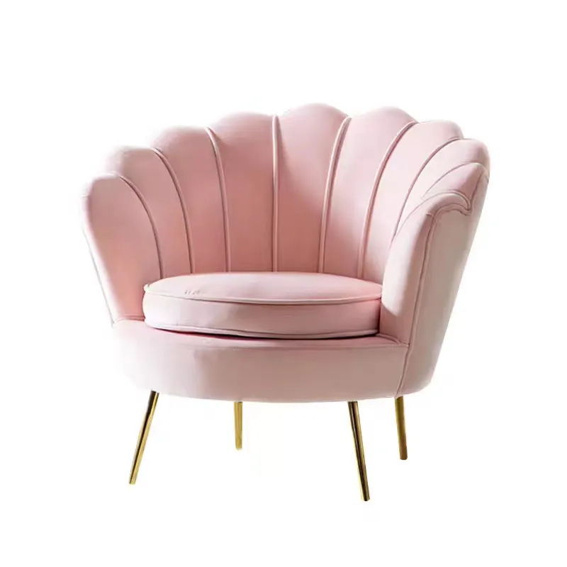 Moderne Fabriek Directe Verkoop Meubelen Roze Lounge Accent Stoelen Fluwelen Voor Woonkamer