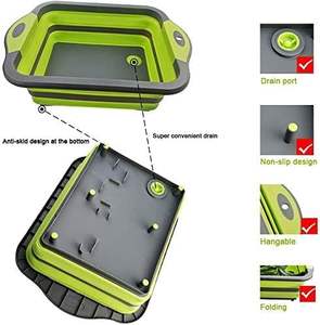 Producto de Cocina en Oferta, Tabla de Cortar Plegable de Plástico Multiusos 3 en 1 con Colador - Product Image 3