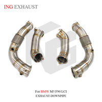 Tuyau d'échappement en acier inoxydable ING pour BMW M5 F90 LCI Downpipe avec haute qualité de débit, accessoires automobiles, pièces de tuyauterie