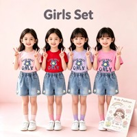 Ensemble de survêtement pour garçons et filles, modèle CAF097, taille 80-120, prêt à porter, vêtements pour enfants, vêtements pour enfants, ensemble deux pièces, t-shirts