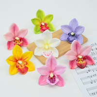 Tête de fleur d'orchidée artificielle de haute qualité pour la décoration murale de mariage, vente en gros, design tendance