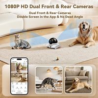 Caméra Robot Intelligente pour Animaux de Compagnie Elecpet V360pro Double Objectif WIFI Surveillance Domestique avec Vision Nocturne Capteur CMOS Données Cloud pour Jouets pour Chats
