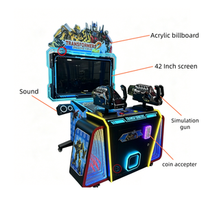 Machine de tir de dinosaures 42 pouces, jeu d'arcade simulateur à monnayeur pour deux joueurs, construction métallique pour centres de jeux pour enfants, anglais, garantie 1 an - Product Image 3
