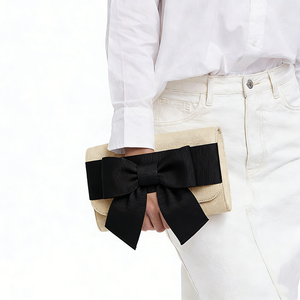 Pochette de soirée pour femme avec double fermeture magnétique, magnifique design, nœud en ruban, sacs à main de soirée - Product Image 2