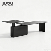 Bureau de direction en bois moderne JUOU, bureau en forme de L, mobilier de bureau, bureau de direction électrique réglable en hauteur