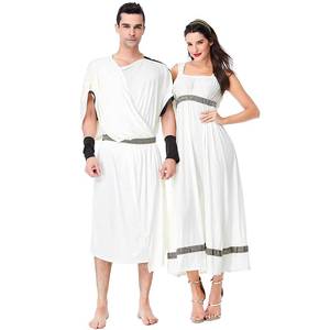 Disfraz de Pareja de Guerreros Romanos Griegos HP, Disfraz de Halloween Medieval, Mitología Griega, Olimpo, Zeus, Toga, Dios, Diosa, Cosplay - Product Image 2