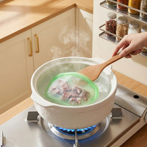 Sac de conservation alimentaire en silicone platine réutilisable pour cuisine personnalisé, 100% hermétique, forte étanchéité, conservation fraîche - Product Image 3