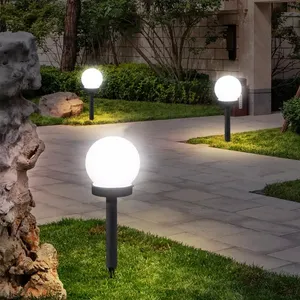 Bombilla Solar LED para jardín, lámpara redonda de suelo, iluminación impermeable para decoración de césped y jardín al aire libre