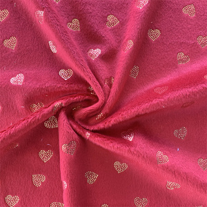 Vải <span class=keywords><strong>Polyester</strong></span> Siêu Mềm Chấm Bi/Trái Tim/Ngôi Sao Minky Chất Lượng Cao Vải Nhung/Nhung Dập Nổi Cho Chăn Em Bé Đồ Chơi Giường Ngủ - Product Image 2