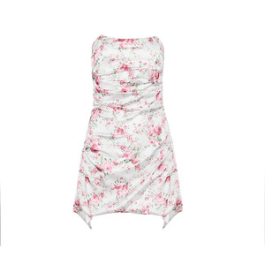 Robe moulante en satin à fleurs style <span class=keywords><strong>euro</strong></span>-américain doux et épicé pour femme, jupe trapèze, nouvelle collection - Product Image 5