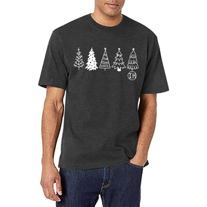 Designer Merry Christmas <strong>Men</strong> Casual Short Sleeve Cotton <strong>Shirts</strong> Fashion <strong>Xmas</strong> Trees Printed Crew Neck Cozy <strong>T</strong>-<strong>shirt</strong> - Product Image 2