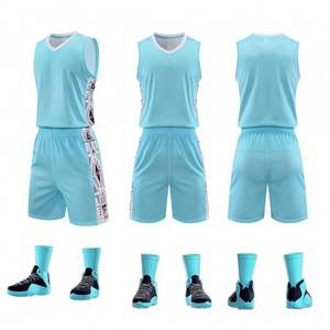 Оптовая продажа, баскетбольная одежда, 100%, полиэстер, баскетбольная футболка, индивидуальный дизайн, название команды, баскетбольная форма - Product Image 3