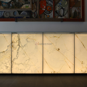 Newstar tùy chỉnh Backlit sang trọng đá cẩm thạch mờ trắng đá cẩm thạch thạch anh đá quầy bar <span class=keywords><strong>Onyx</strong></span> bàn tiếp tân cho khách sạn check-in - Product Image 4
