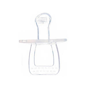 Sucette plate et <span class=keywords><strong>ronde</strong></span> en silicone pour bébé, de qualité alimentaire, transparente, vente en gros - Product Image 2