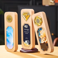KK Creative Wooden Award Trophy Crystal Awards Trofeo personalizado Crystal Award