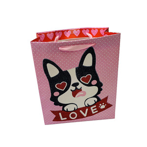 Sacchetti Regalo in Carta Glitterata VT42 per San Valentino con Simpatici Disegni di Animali, Sacchetti <span class=keywords><strong>Rosa</strong></span> a Tema Amore per Feste di Bambini e Coppie - Product Image 4