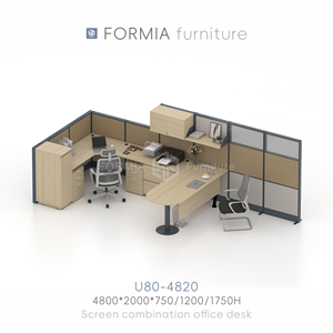Muebles de Oficina Modernos, Cubículo para Centro de Llamadas, Estación de Trabajo, Mesa de Oficina con Separador, Escritorio para Computadora, Estación de Trabajo Modular para 4 Personas - Product Image 5